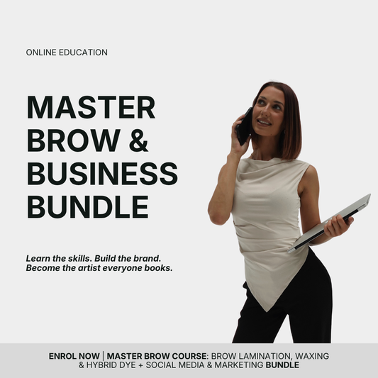 Master Brow Course: Brow Lamination, Waxing & Hybrid Dye + Social Media & Marketing Bundle